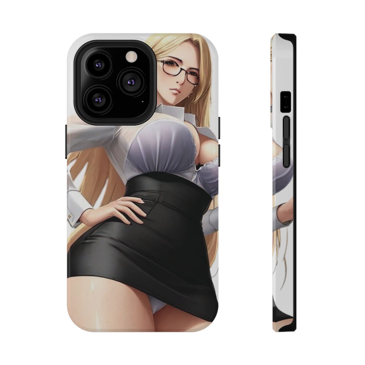 Impact-Resistant Phone Cases - Classy Blonde In Glasses