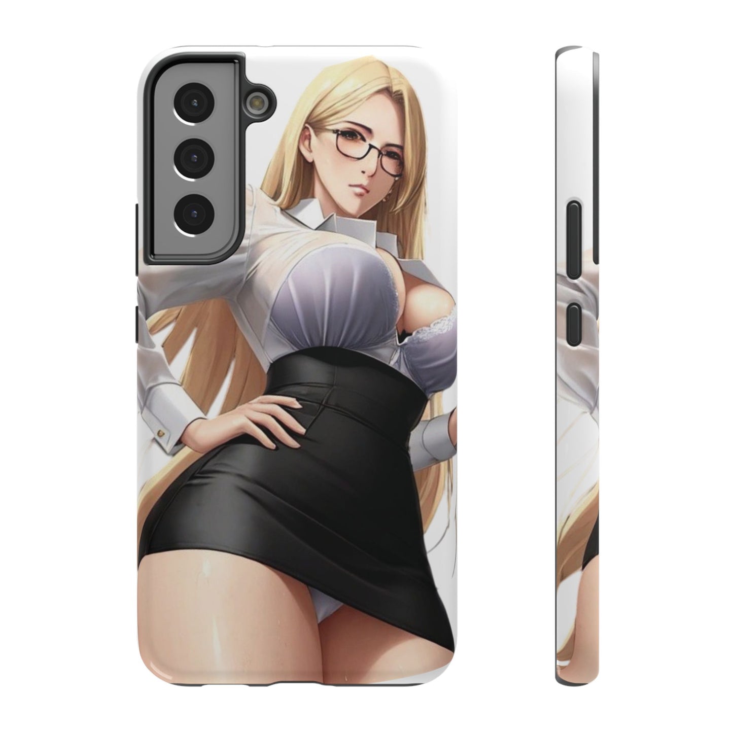 Impact-Resistant Phone Cases - Classy Blonde In Glasses