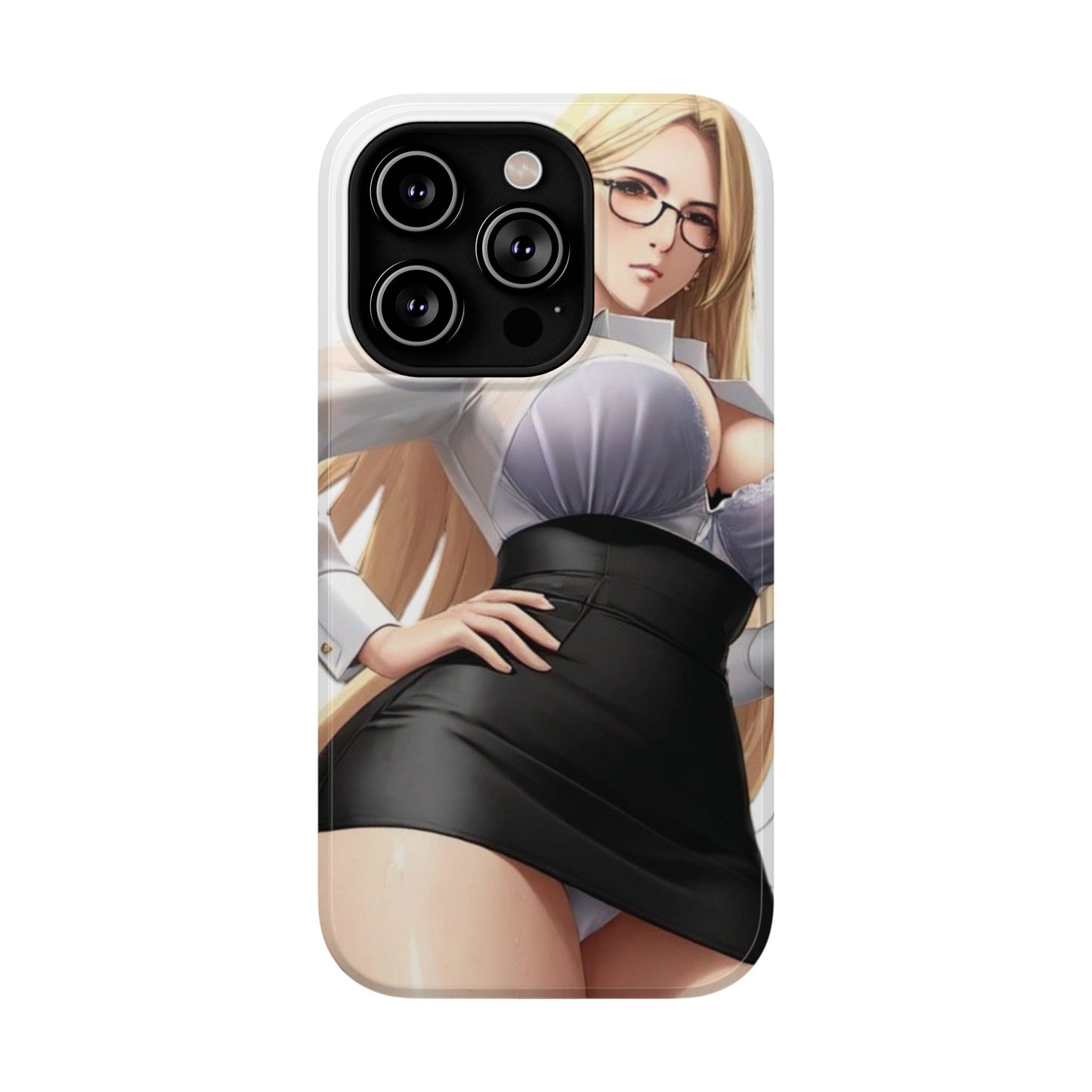 Impact-Resistant Phone Cases - Classy Blonde In Glasses