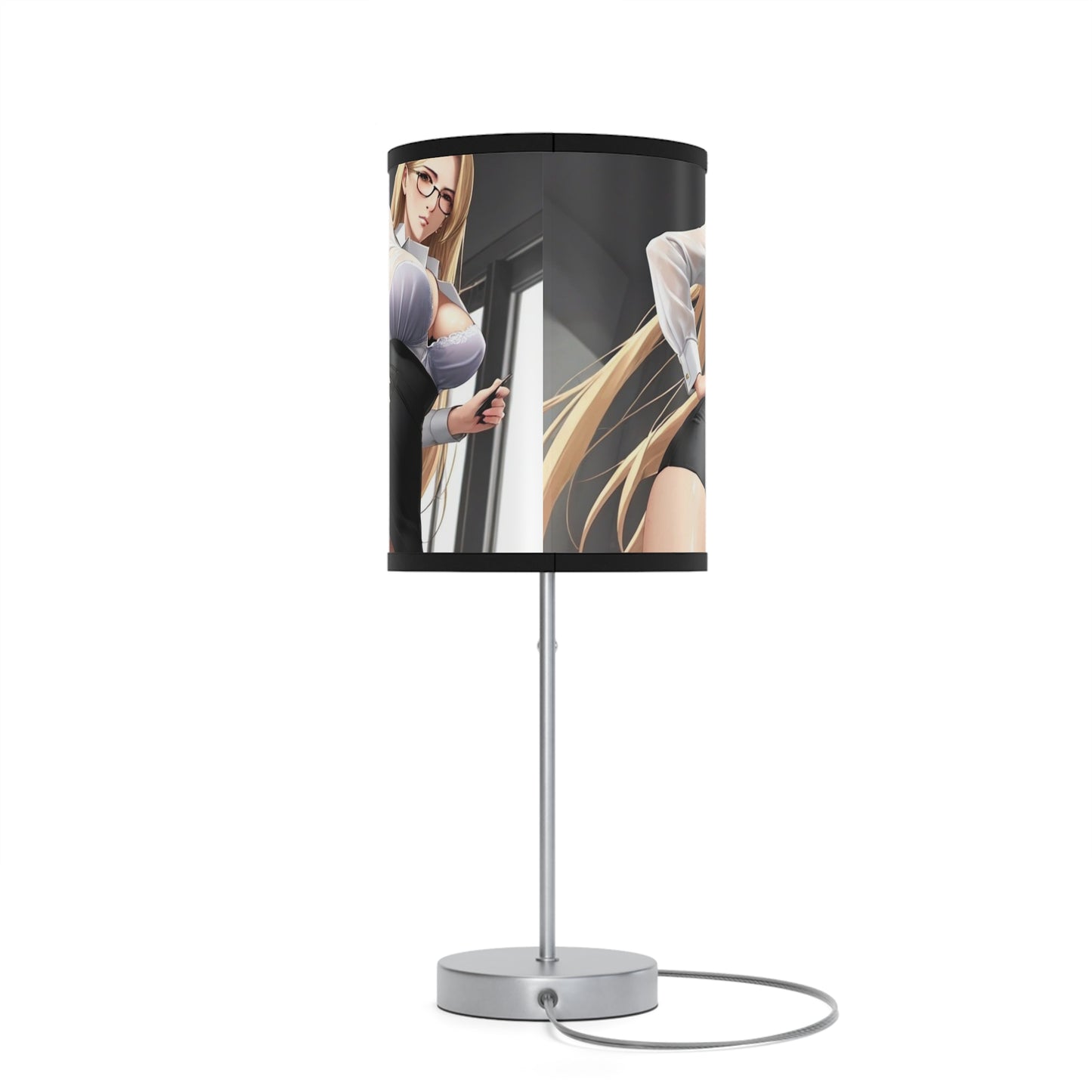 Lamp on a Stand, US|CA plug - Classy Blonde Woman in Glasses and a Wet Blouse and Pencil Skirt