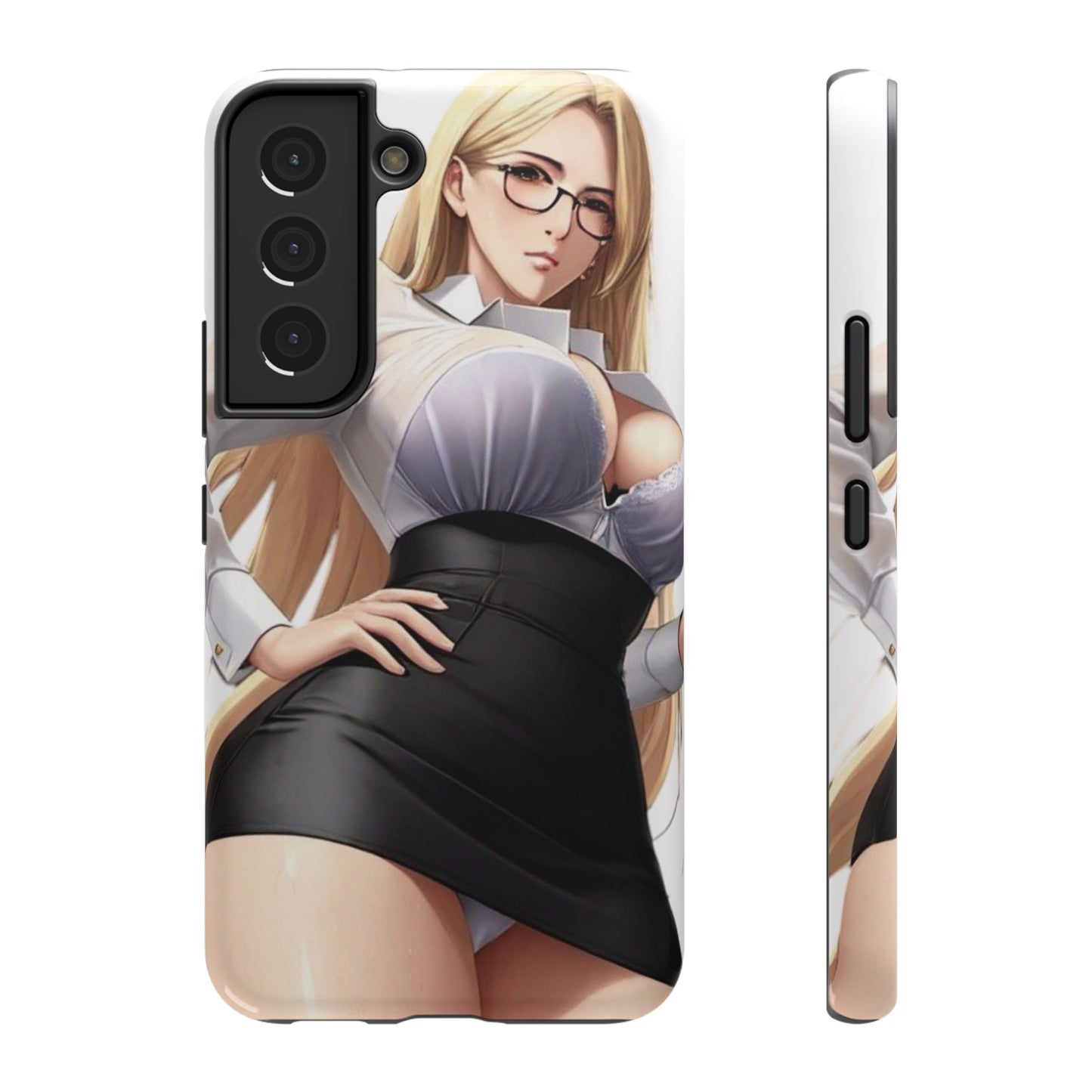 Impact-Resistant Phone Cases - Classy Blonde In Glasses