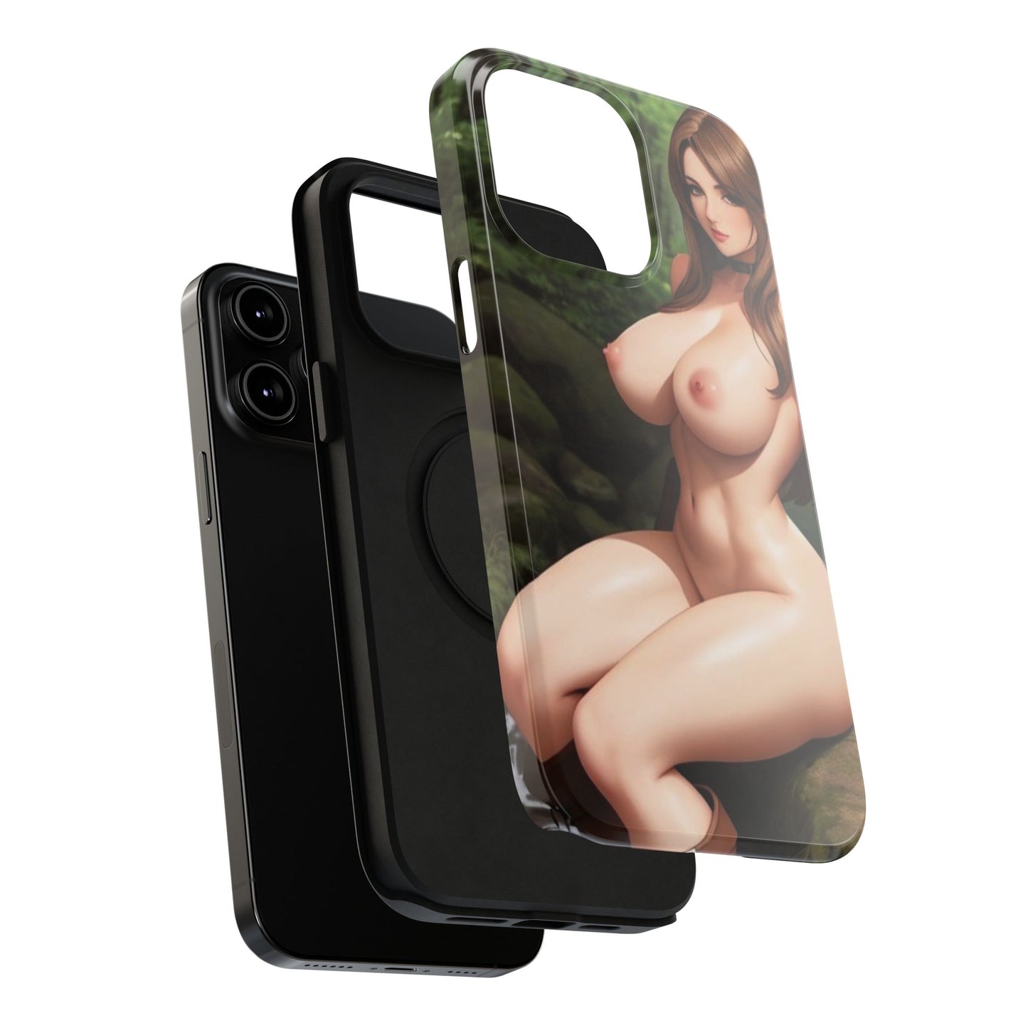 Impact-Resistant Cases - Nude Brunette by a Stream in the Forest