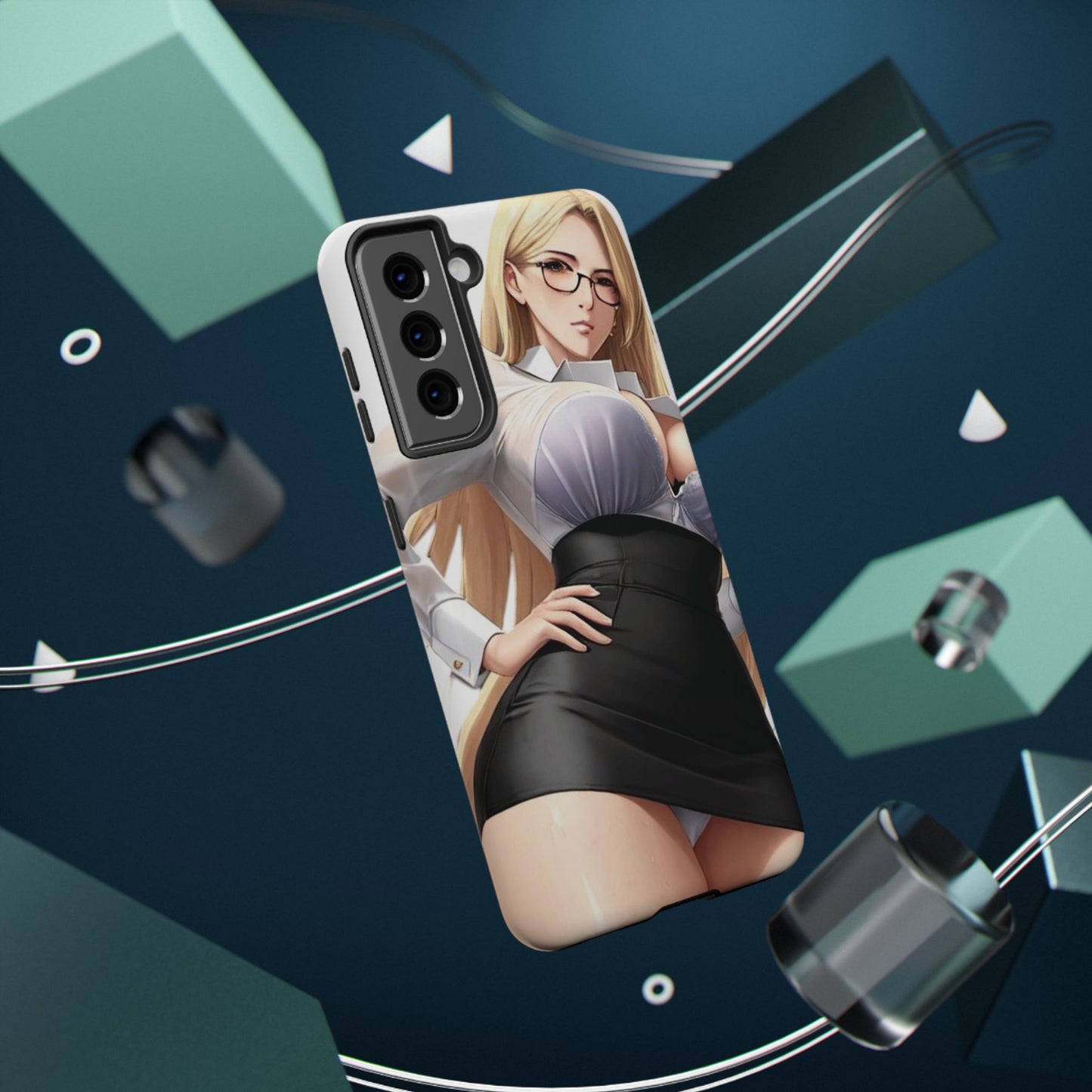 Impact-Resistant Phone Cases - Classy Blonde In Glasses