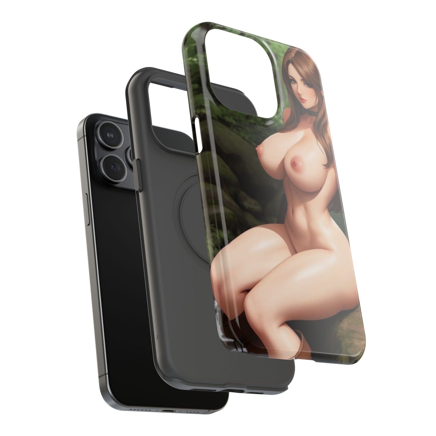 Impact-Resistant Cases - Nude Brunette by a Stream in the Forest