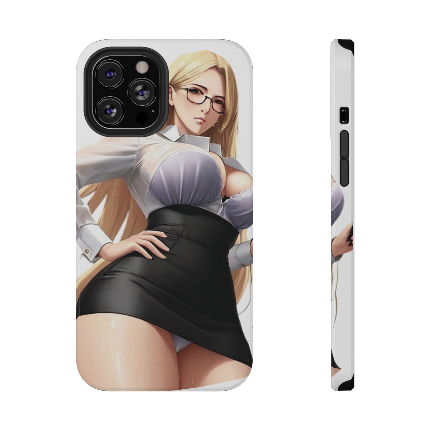 Impact-Resistant Phone Cases - Classy Blonde In Glasses