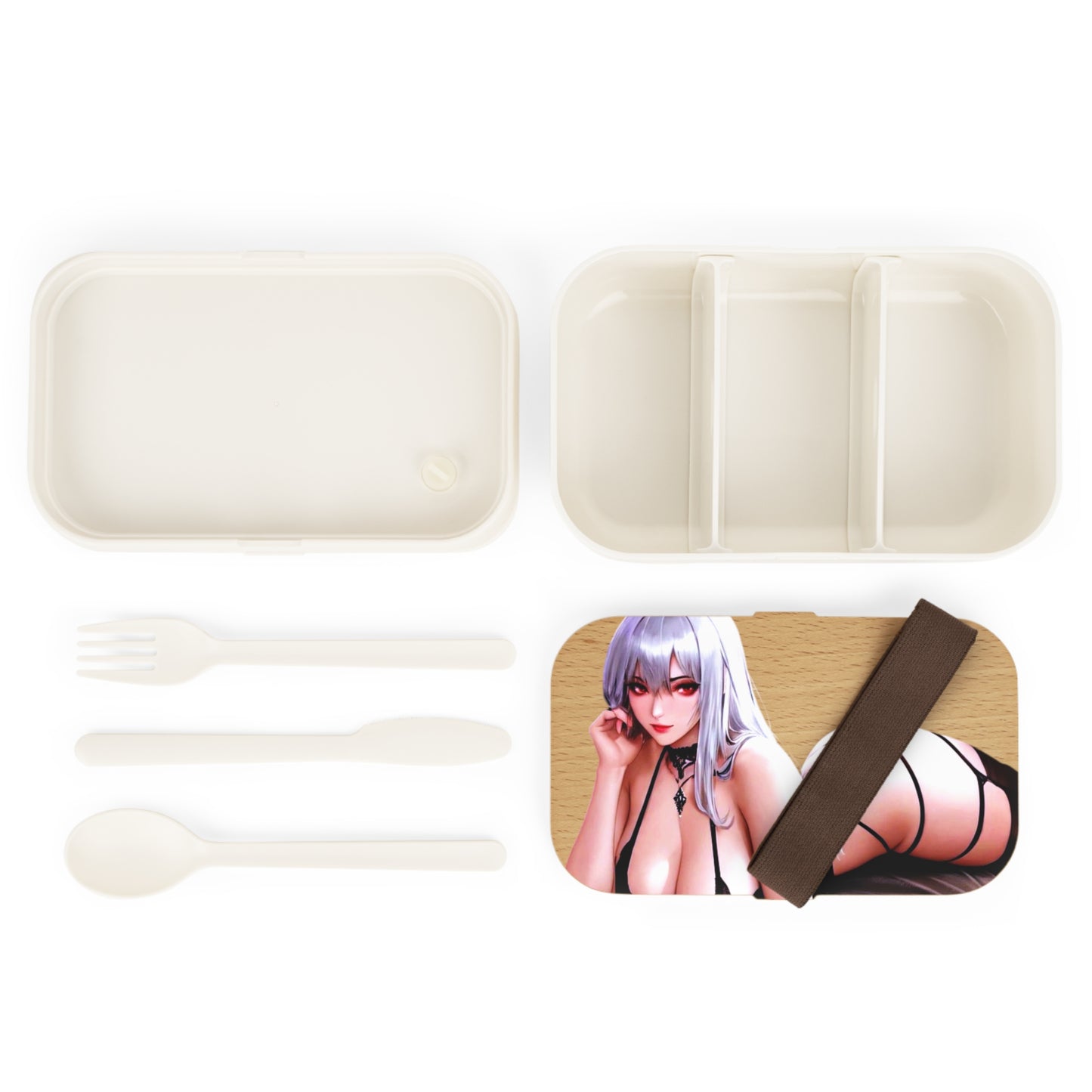 Bento Lunch Box - Curvy Silver Haired Anime Bombshell