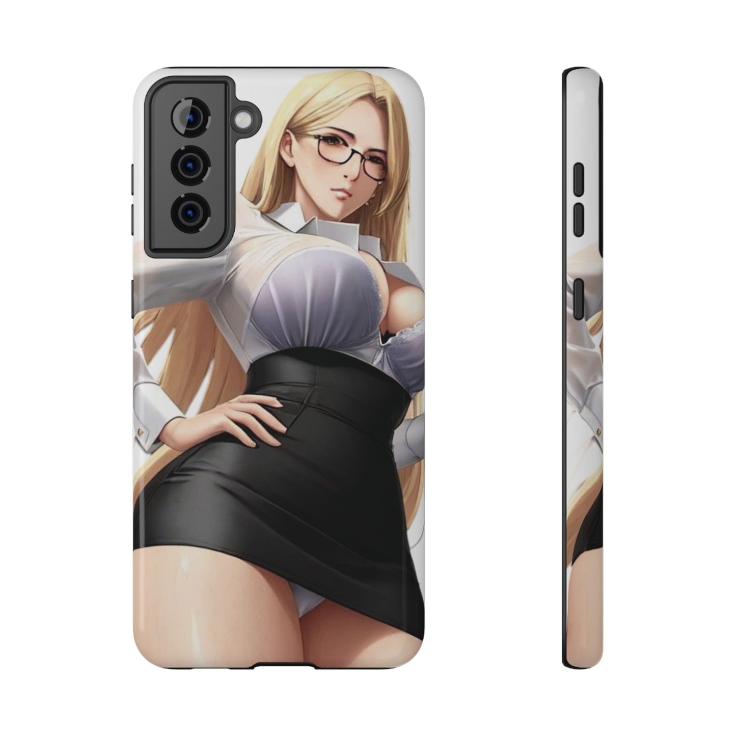 Impact-Resistant Phone Cases - Classy Blonde In Glasses