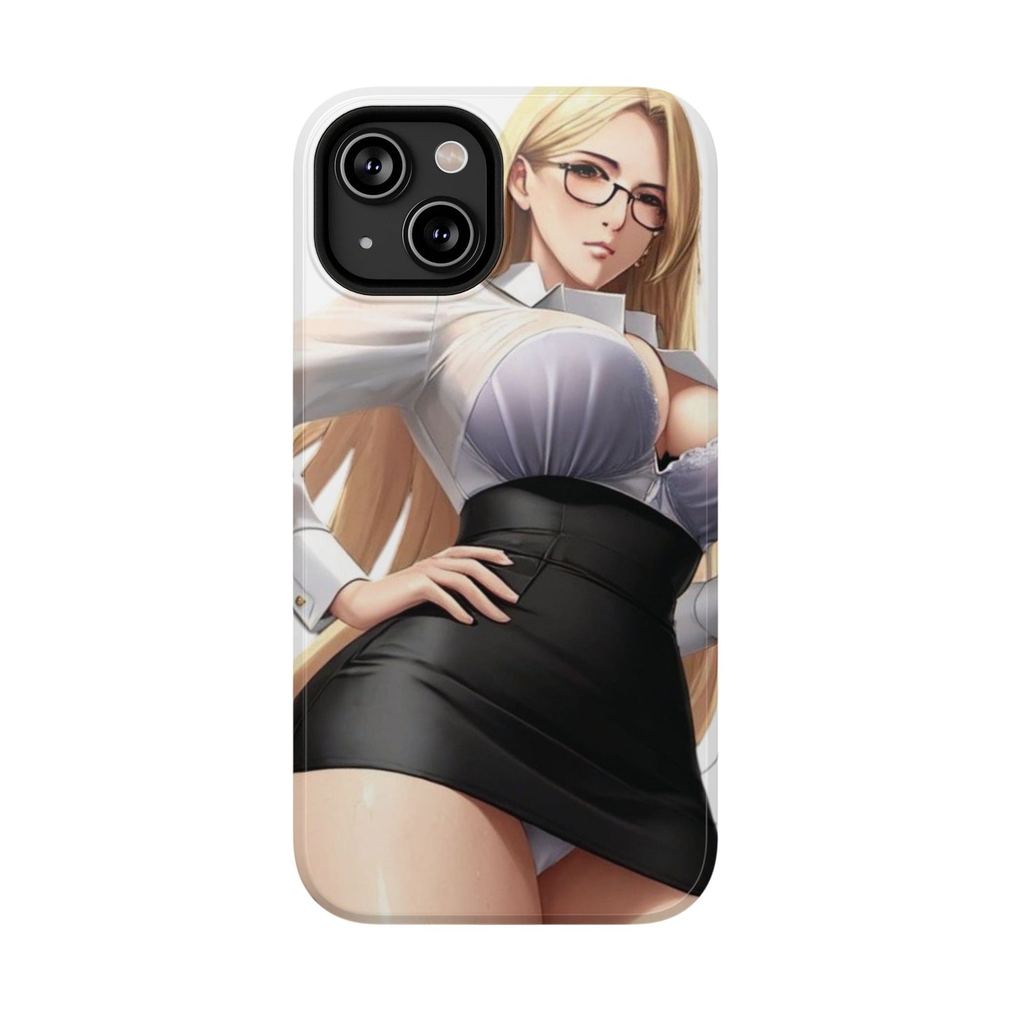 Impact-Resistant Phone Cases - Classy Blonde In Glasses