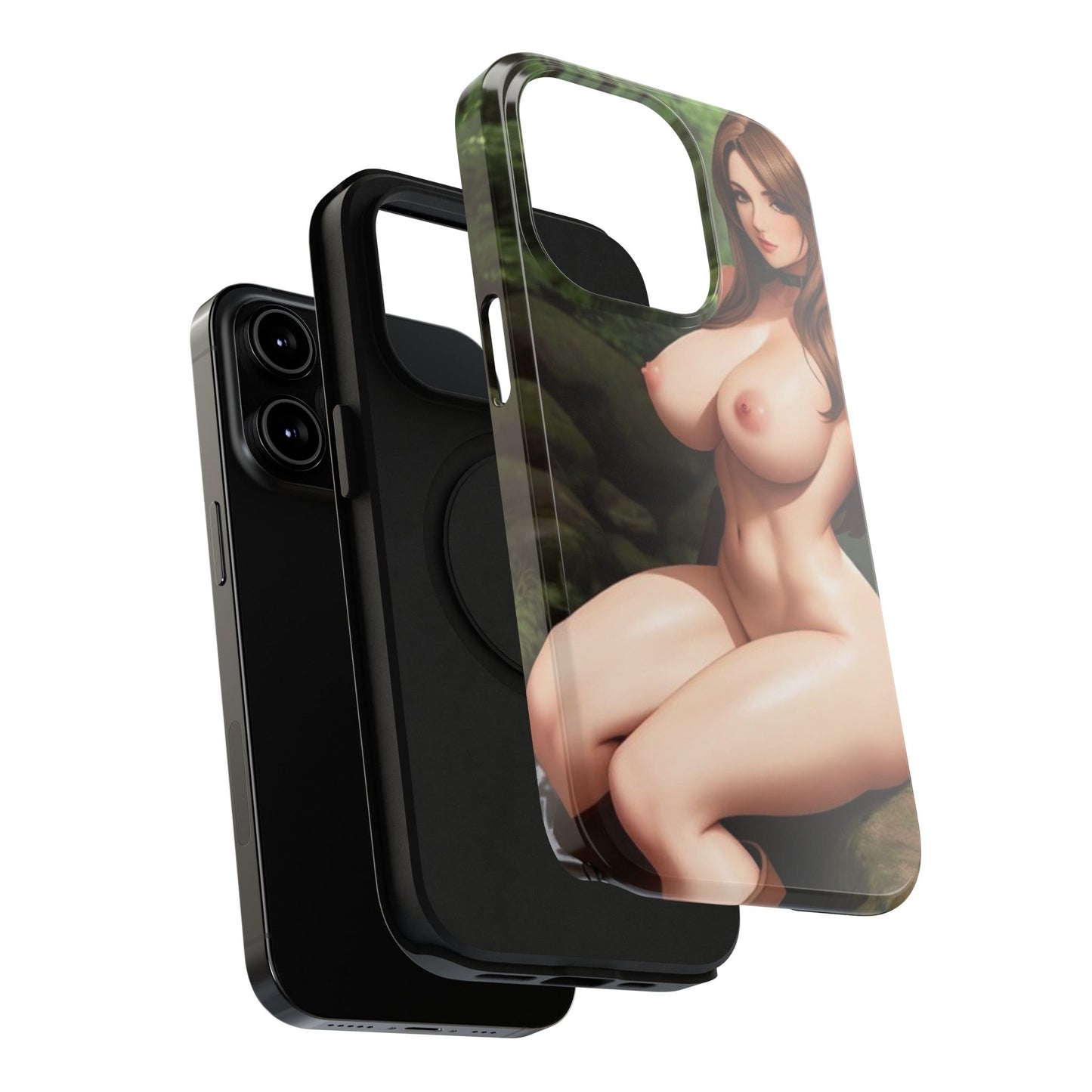 Impact-Resistant Cases - Nude Brunette by a Stream in the Forest