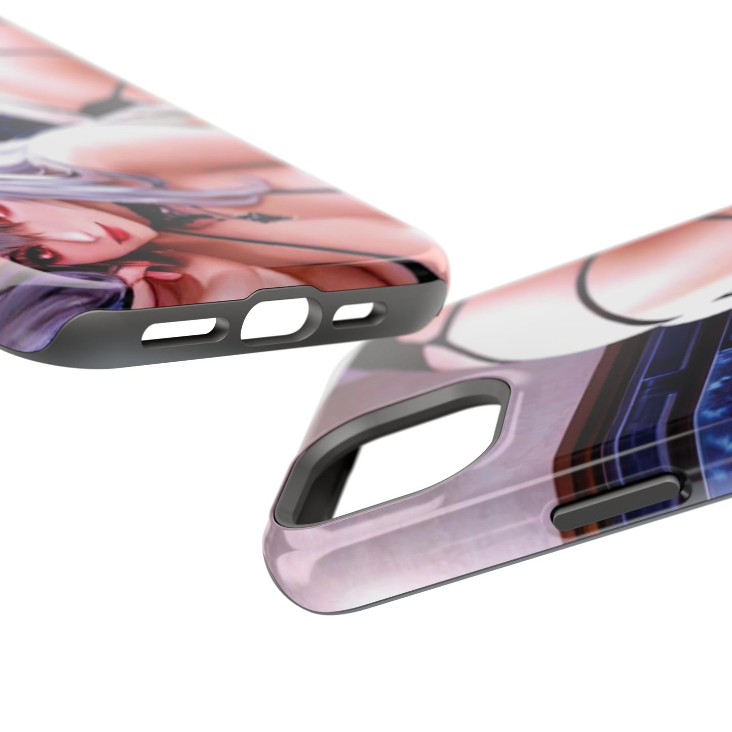 Impact-Resistant Phone Case - Curvy Silver Haired Anime Bombshell