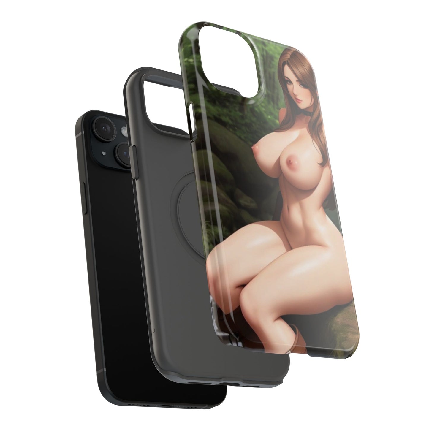 Impact-Resistant Cases - Nude Brunette by a Stream in the Forest