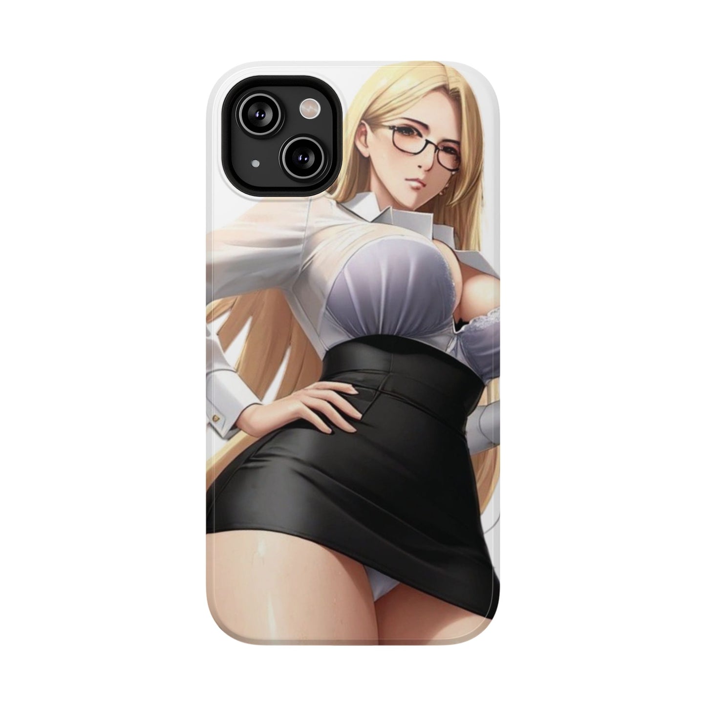 Impact-Resistant Phone Cases - Classy Blonde In Glasses