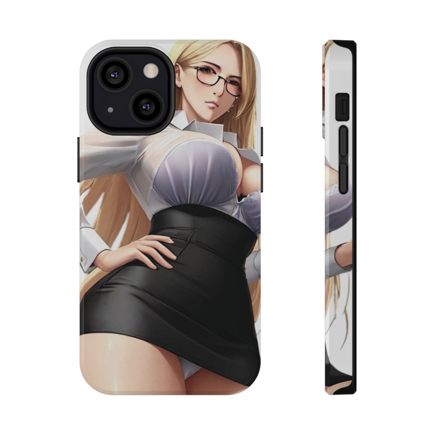 Impact-Resistant Phone Cases - Classy Blonde In Glasses