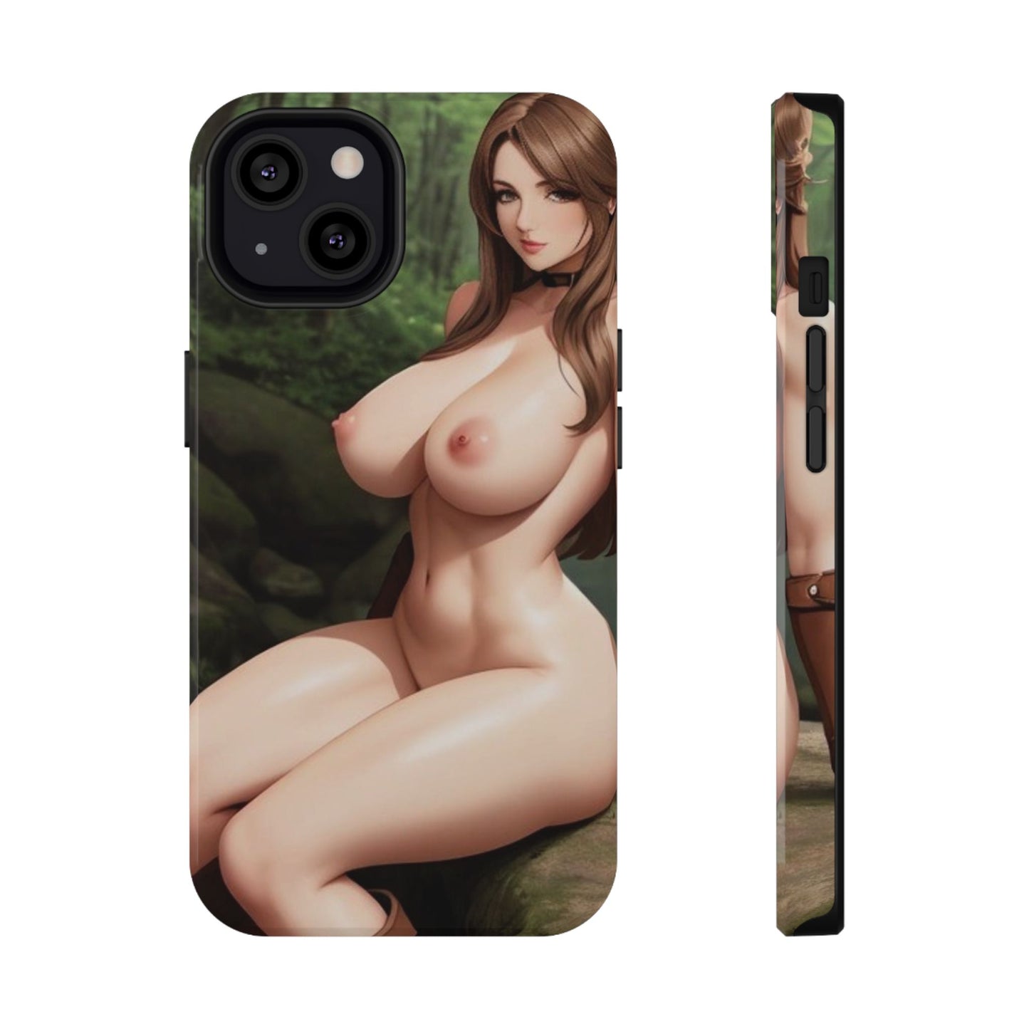 Impact-Resistant Cases - Nude Brunette by a Stream in the Forest